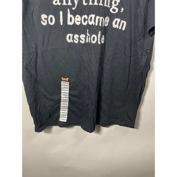 Spencer's Black Graphic T-Shirt My‎ Parents Said Funny Men's Large Grunge - Picture 3 of 8